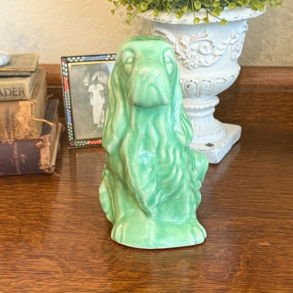 Vintage Shawnee Pottery Cocker Spaniel Planter in mint green - Picture 5 of 13